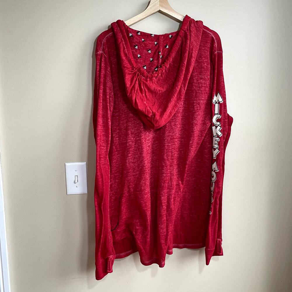 Disney Parks mickey mouse oversized red pullover hoodie women's size XXL top - Picture 5 of 7